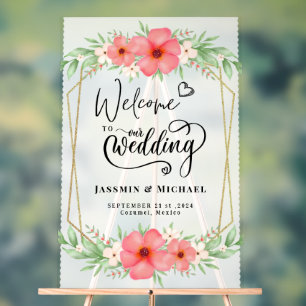 Story fängt Elegant Wedding Willkommen Akryllische Acrylschild