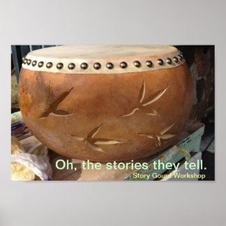 Story Gourd Poster - Rooster Gourd