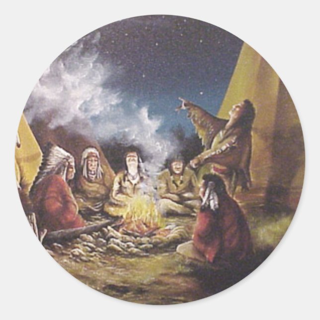 Story Teller Runder Aufkleber (Vorderseite)