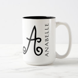 Storybook-Art-Wirbles Monogramm Zweifarbige Tasse