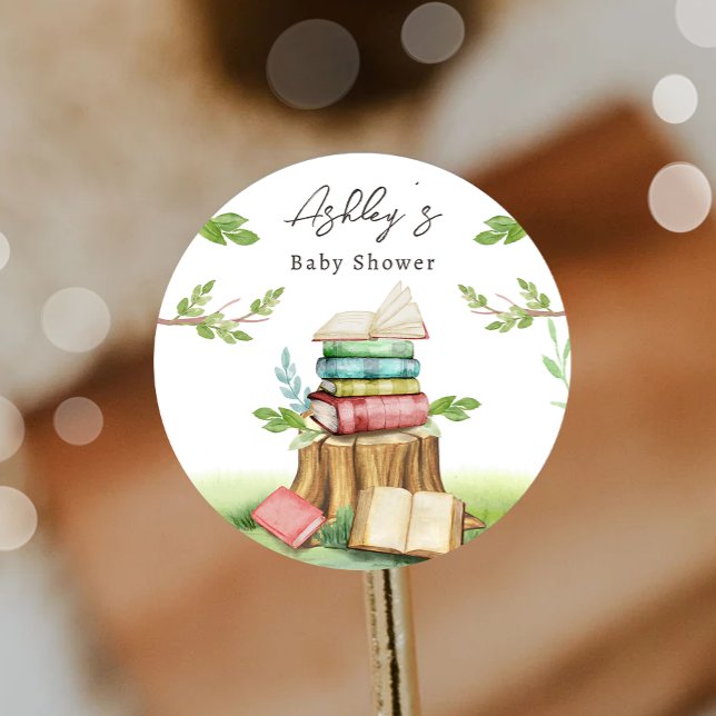 Storybook Baby Showbook Bücher Neues Kapitel Runder Aufkleber (Von Creator hochgeladen)