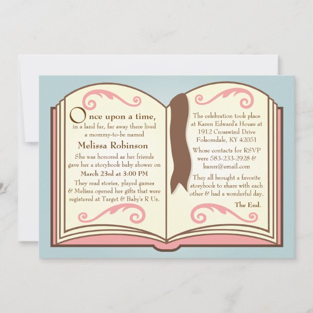 Storybook Baby Shower Einladungen (Vorderseite)