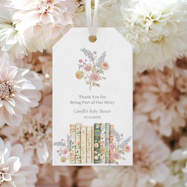 Storybook Baby Shower Geschenkanhänger (Storybook Baby Shower Favor Tag)
