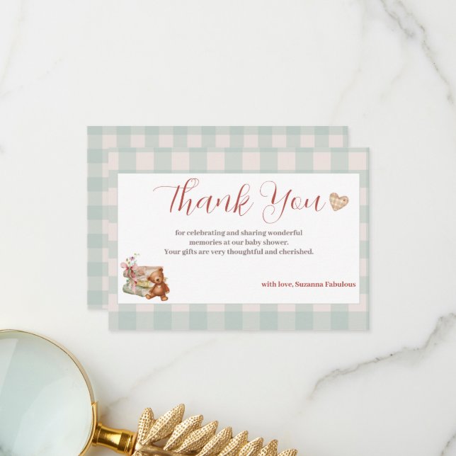 Storybook Babydusche Danke (Vorderseite/Rückseite Beispiel)