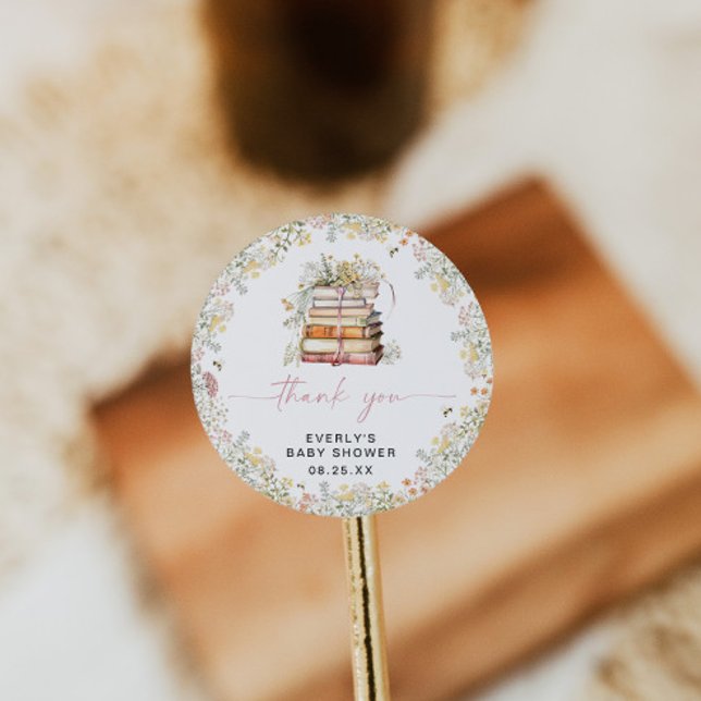 Storybook Babydusche Rundsticker Wildblume Runder Aufkleber (Von Creator hochgeladen)