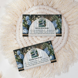 Storybook Blue Boy Library Book for Baby Shower Begleitkarte