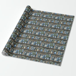 Storybook Boy Blue Library Book Baby Shower Geschenkpapier