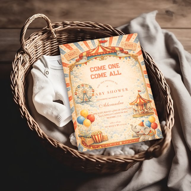 Storybook Circus Baby Shower Einladung (Von Creator hochgeladen)