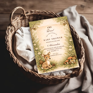 Storybook Deer Baby Baby Shower Einladung