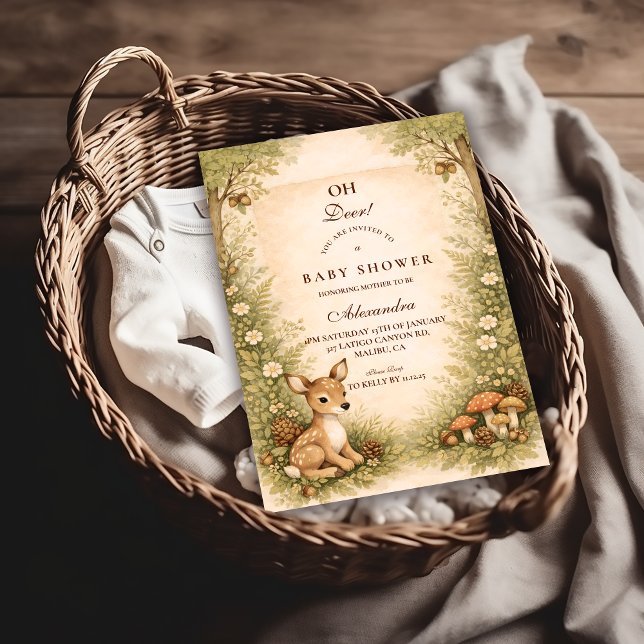 Storybook Deer Baby Baby Shower Einladung (Von Creator hochgeladen)