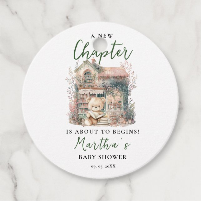 Storybook - Ein neues Kapitel über Begins Baby Dus Geschenkanhänger (Vorderseite)