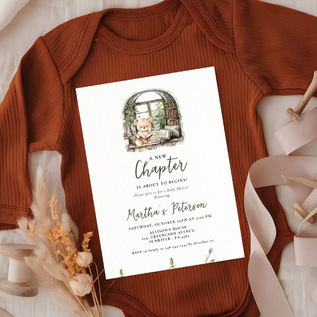 Storybook Ein neues Kapitel über die Kinderdusche Einladung (Von Creator hochgeladen)