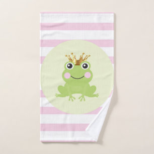 Storybook Fairy tale Frosch Prinz Pink Streifen Badhandtuch Set