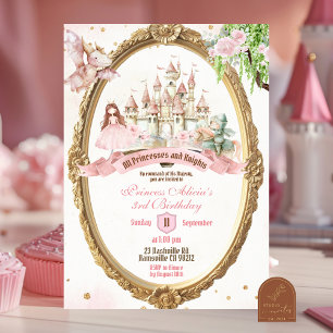 Storybook Fairytale Prinzessin und Knights Geburts Einladung