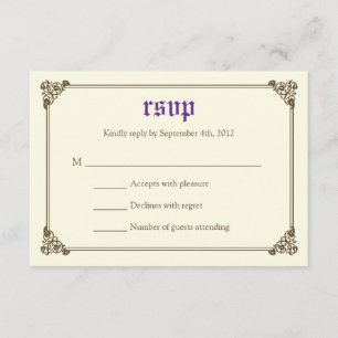 Storybook Fairytale Wedding Carte RSVP - Violet