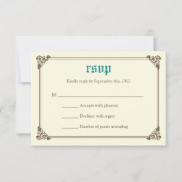 Storybook Fairytale Wedding RSVP Card - Aquamarin Karte