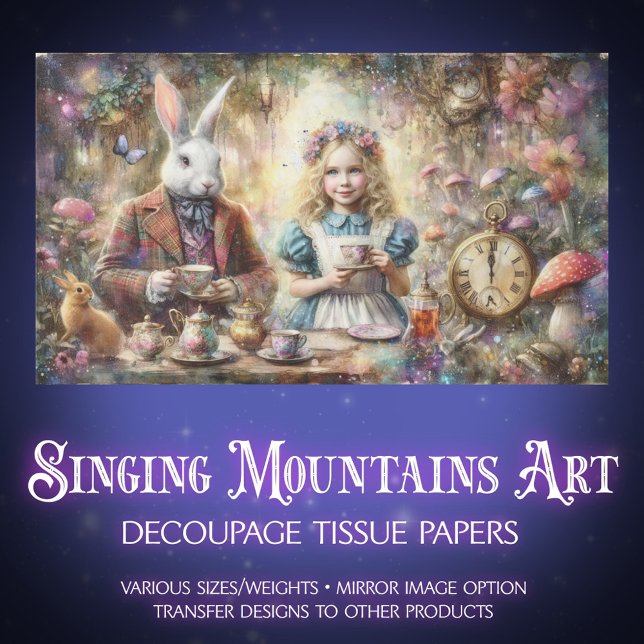 Storybook Fantasy Tea Party Furniture Decoupage Seidenpapier (Von Creator hochgeladen)