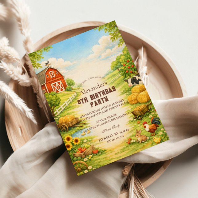 Storybook Farmyard Adventure Birthday Einladung (Von Creator hochgeladen)