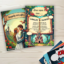 Storybook Forest Woodland Castle Fairytale Wedding Einladung