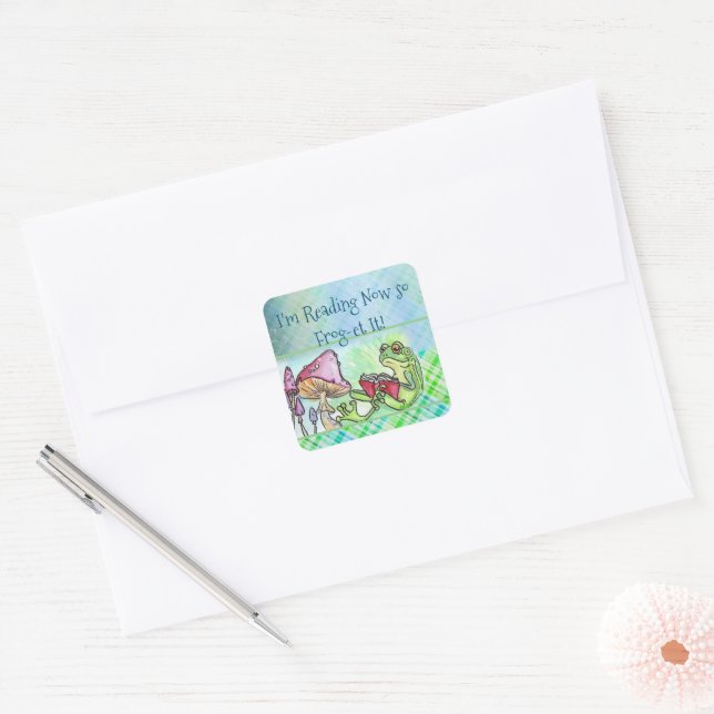 Storybook Frog Quadratischer Aufkleber (Umschlag)