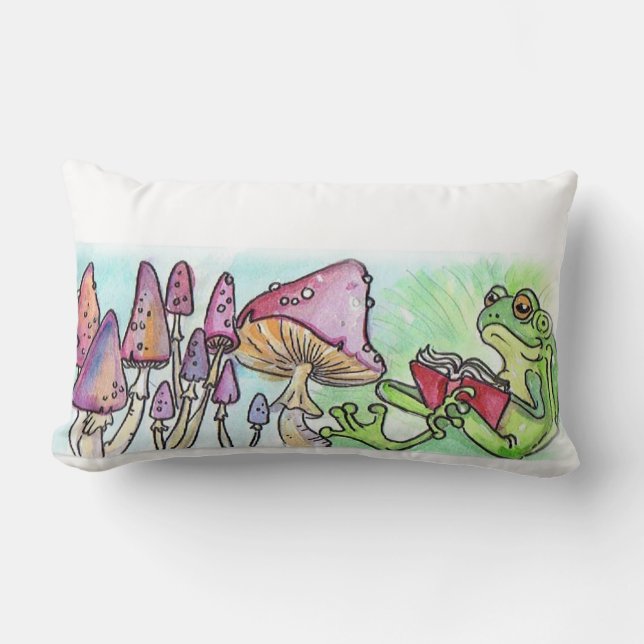 Storybook Frog Reading Lendenkissen (Vorderseite)