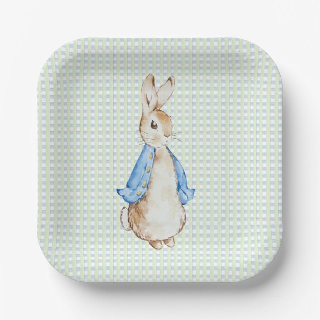 Storybook Garden Rabbit Inspired Baby Shower  Pappteller (Vorderseite)