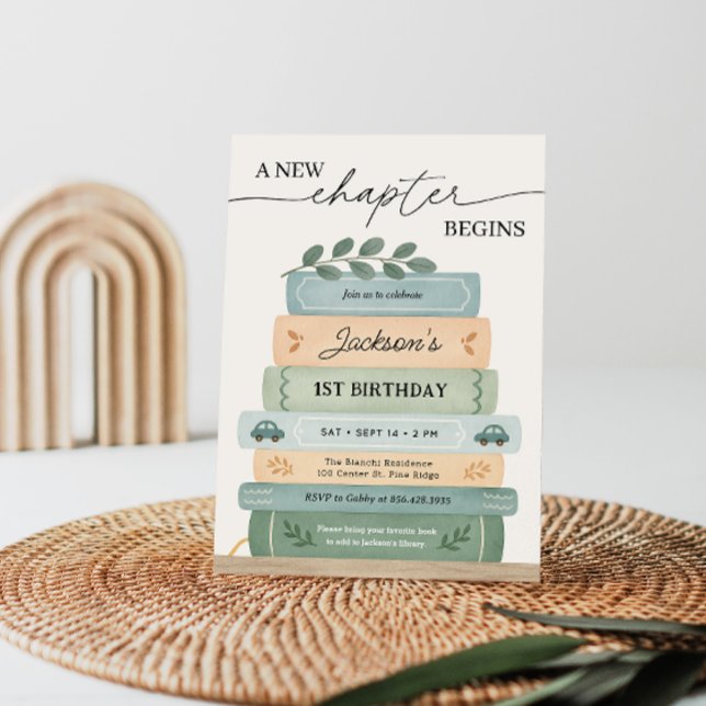 Storybook Geburtstag Ein neues Kapitel beginnt Einladung (Von Creator hochgeladen)