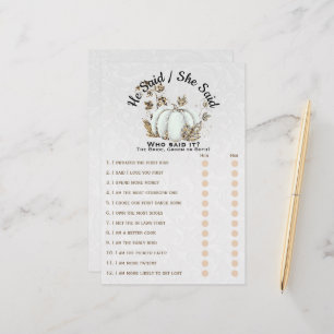 Storybook Gold White Pumpkin Brautparty Game