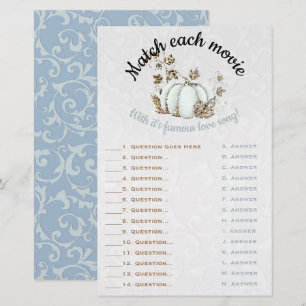 Storybook Gold White Pumpkin Bridal Match Game