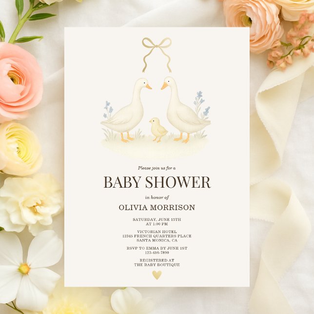 Storybook Goose & Chick Baby Shower Einladung (Von Creator hochgeladen)
