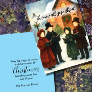 Storybook Illustration Faceless Weihnachtslieder Feiertagskarte