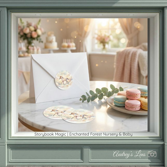 Storybook Magic Enchanted Forest  Runder Aufkleber (Storybook Magic Enchanted Forest Classic Round Stickers)