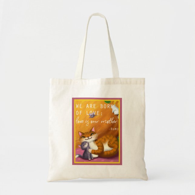 Storybook Mama und Baby Katzen Tragetasche (Vorne)