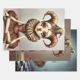 Storybook Melancholic Clown Geschenkpapier Set
