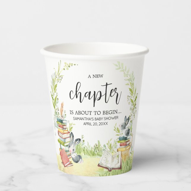 Storybook Neues Kapitel Baby-Dusche Pappbecher (Vorderseite)