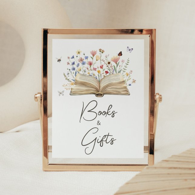 Storybook Neues Kapitel beginnt Bücher und Geschen Poster (New Chapter Begins Storybook Baby Shower Books and Gifts Sign)