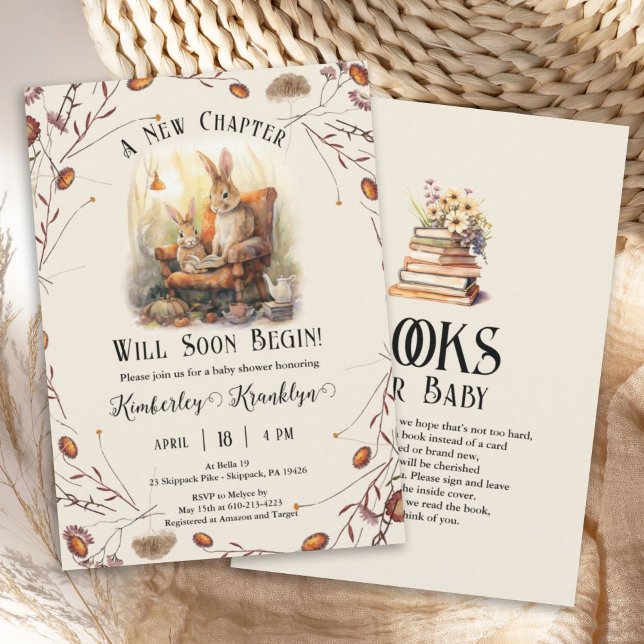 Storybook Neues Kapitel Kinderdusche Bücher zum Th Einladung (Von Creator hochgeladen)