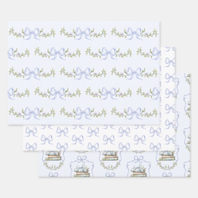 Storybook New Chapter Blue Bow Baby Boy Dusche Geschenkpapier Set (Set)