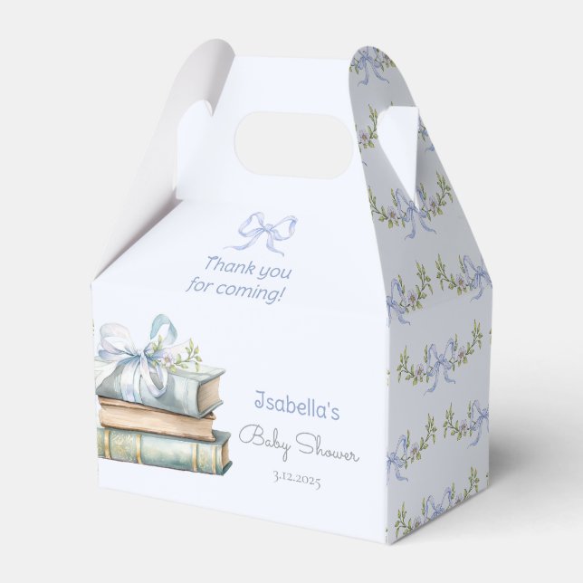 Storybook New Chapter Blue Boy Baby Bow Dusche Geschenkschachtel (Vorderseite)