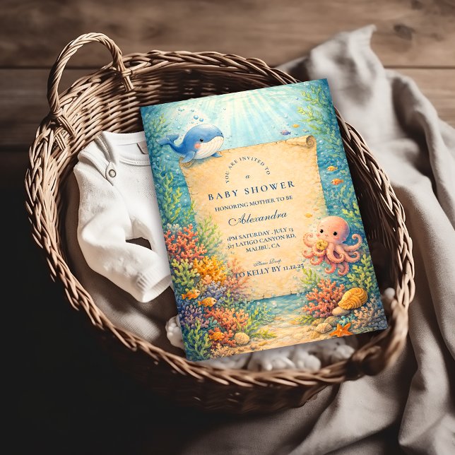 Storybook Ocean Friends Baby Shower Einladung (Von Creator hochgeladen)