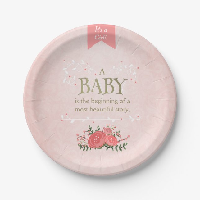 Storybook-PapierTeller-Babydusche Pappteller (Vorderseite)