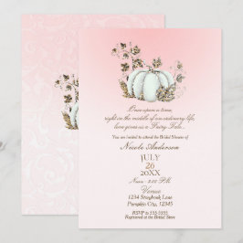 Storybook Pink White Pumpkin Fairy Tale Bridal Einladung