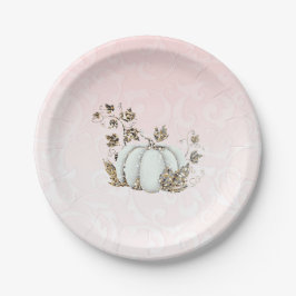 Storybook Pink & White Pumpkin Fairy Tale Party Pappteller