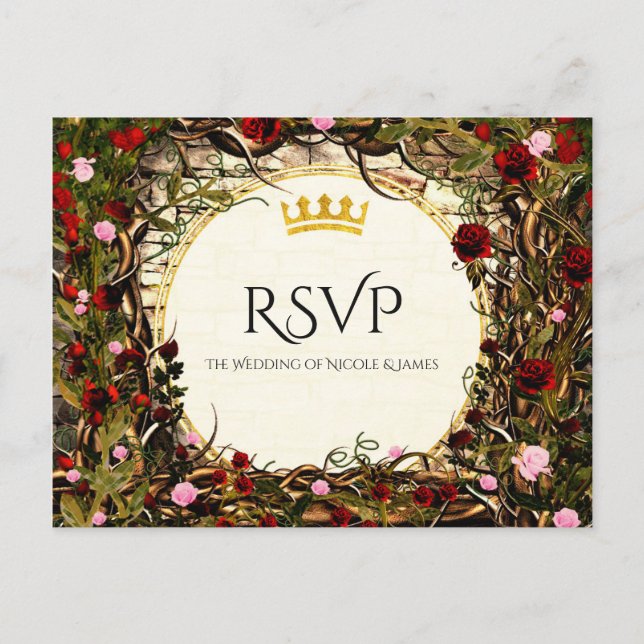 Storybook Princess Vintag Briar Rose UAWG Einladungspostkarte (Vorderseite)