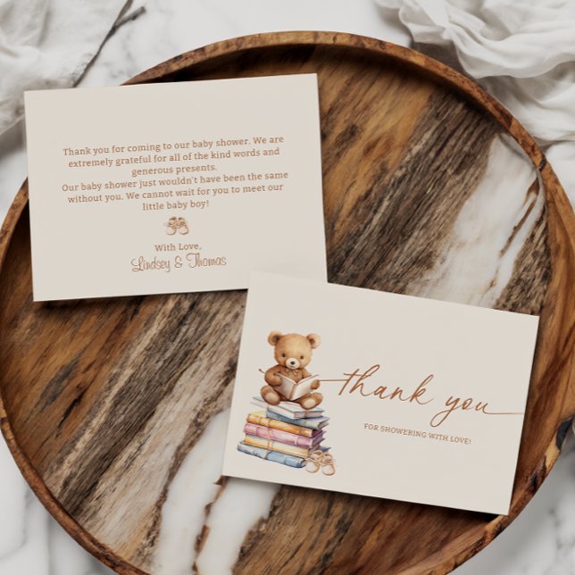 Storybook Teddy Bear Baby shower Carte de remercie (Créateur téléchargé)