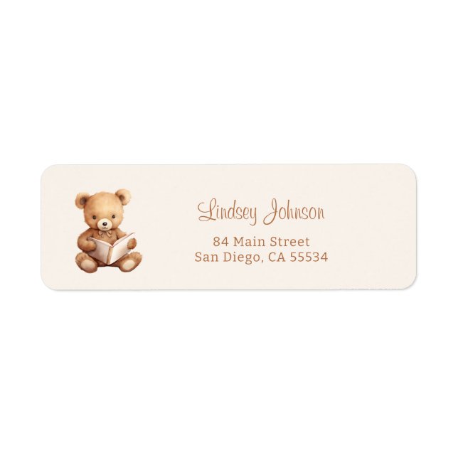 Storybook Teddy Bear Baby Shower Return Address (Vorne)