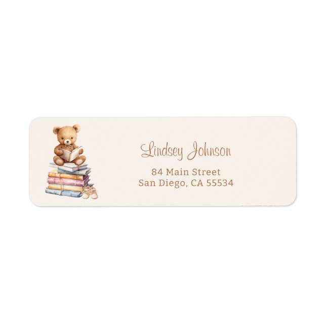 Storybook Teddy Bear Baby Shower Return Address (Vorne)