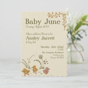 Storybook Vintag Baby Shower Einladung für Mädchen