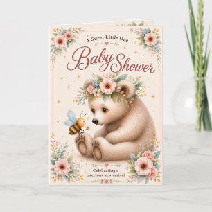 Storybook-Wald-Babys-Bär-und-Biene-Baby-Shower Karte