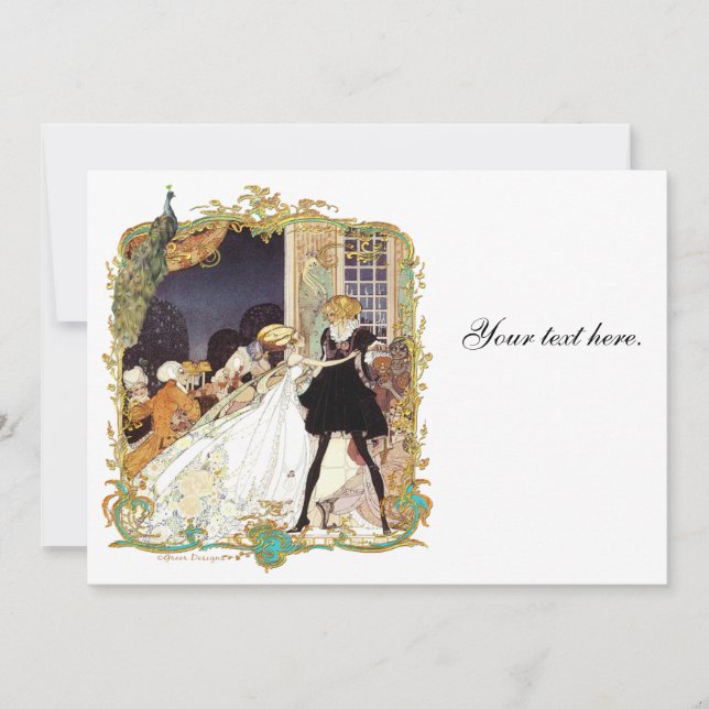 Storybook Wedding Peacock Einladungen aus dem 18.  (Vorderseite)